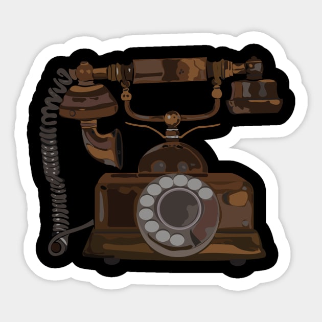 The vinatge telephone Sticker by su_rreal